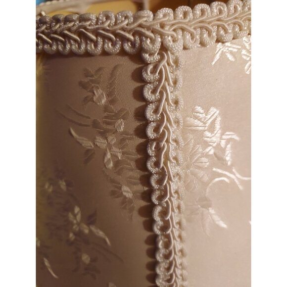 Cream Boudoir Lamp Shade with Tassel Bottom Frindge1960's 7 Inches Tall - Picture 6 of 16